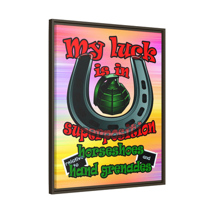 my luck - framed canvas art (color blur)