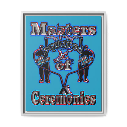 em cee squared - framed canvas art (turquoise)