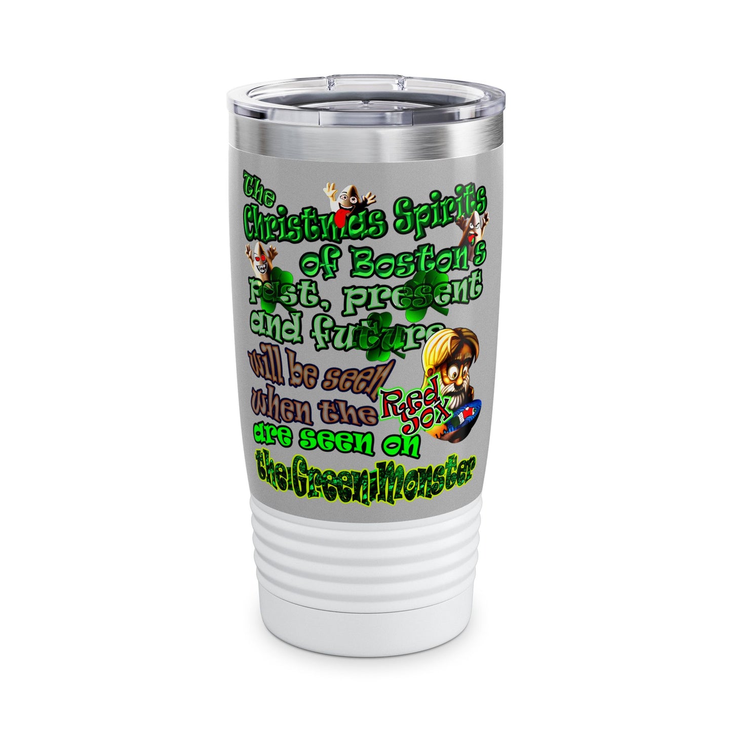 christmas spirits of boston - Ringneck Tumbler, 20oz (light grey)