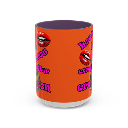 hoes b4 bros - Accent Mug (orange)