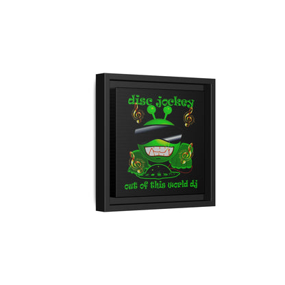 disc jockey - framed canvas art (black)