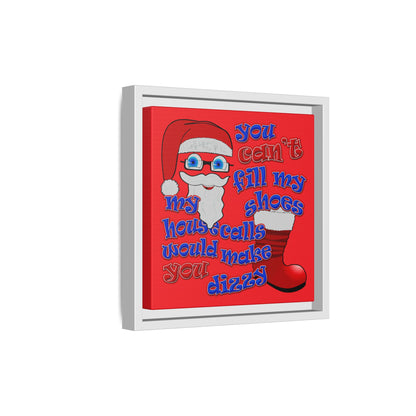santa's shoes - framed canvas art (red)