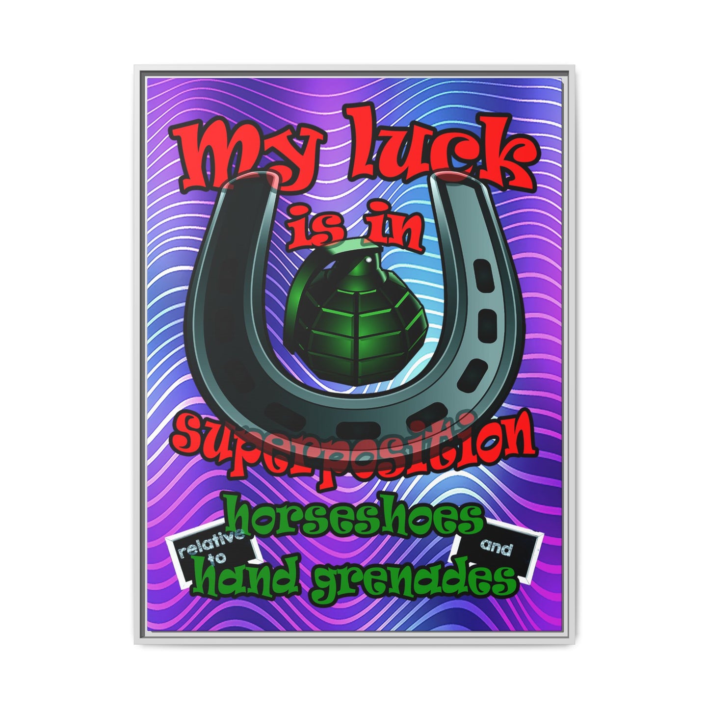 my luck - framed canvas art (purple wave)