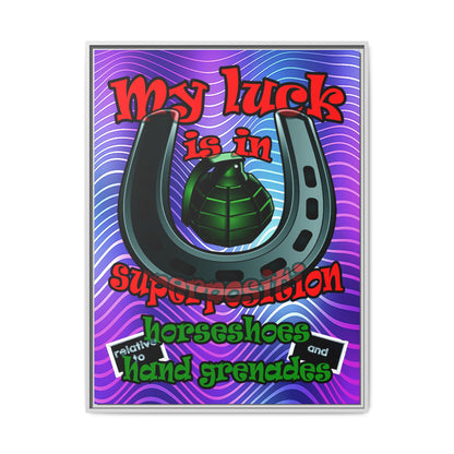 my luck - framed canvas art (purple wave)