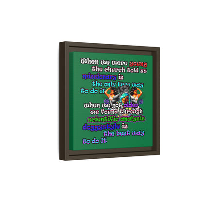 doggystyle - framed canvas art (dark green)