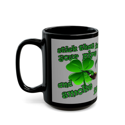 celtics logo - Black Mug (light grey)