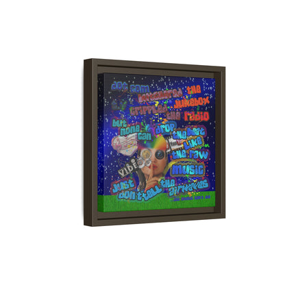 drop the beat - framed canvas art ('snoops' background)