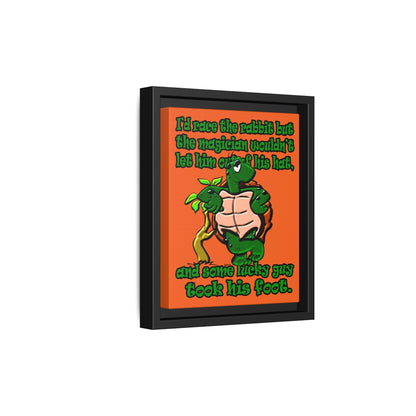 turtle race - framed canvas art (orange)