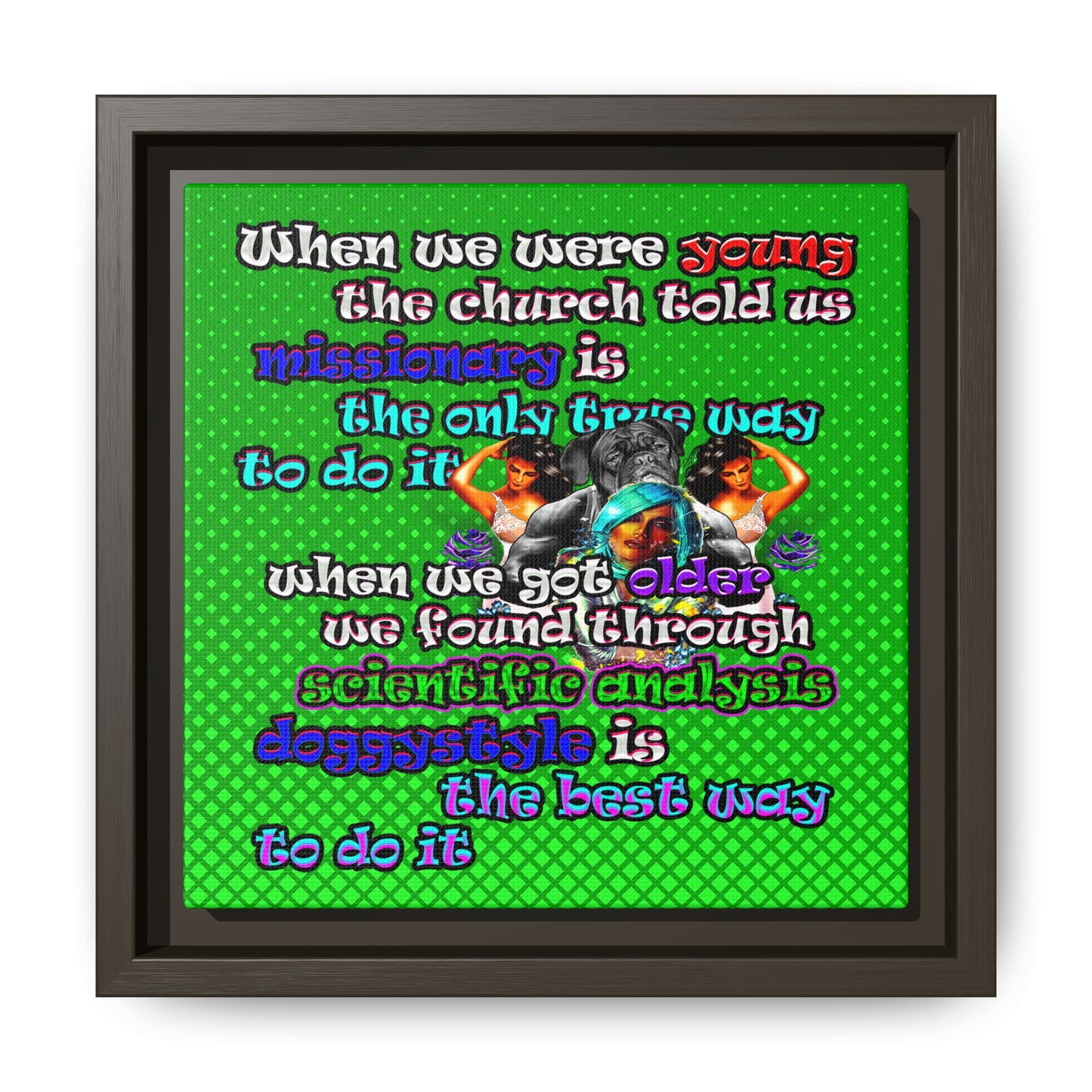 doggystyle - framed canvas art (logo green)