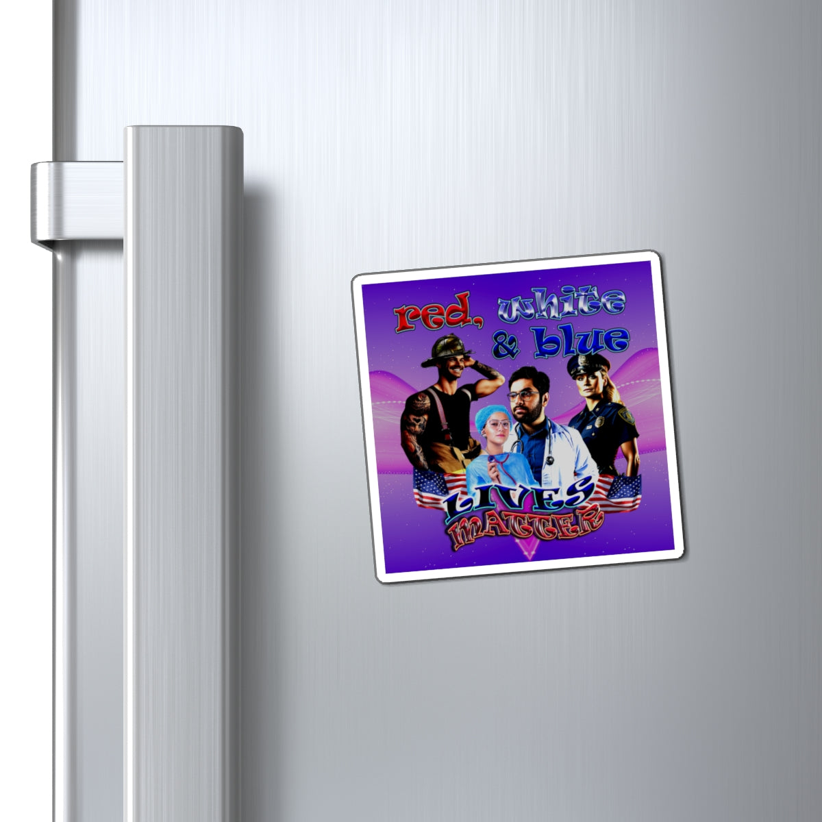 rw&b lives matter - Magnets - (purple-pink wave)