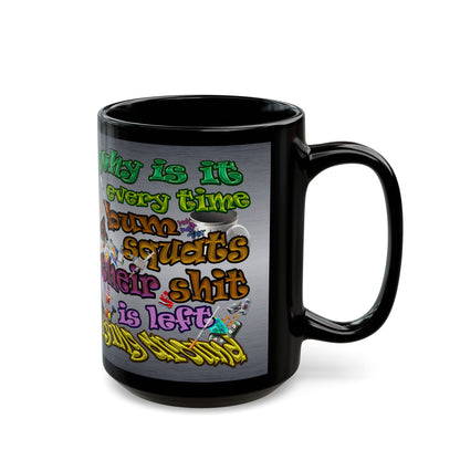 the bum's shit - Black Mug (brushed nickel)