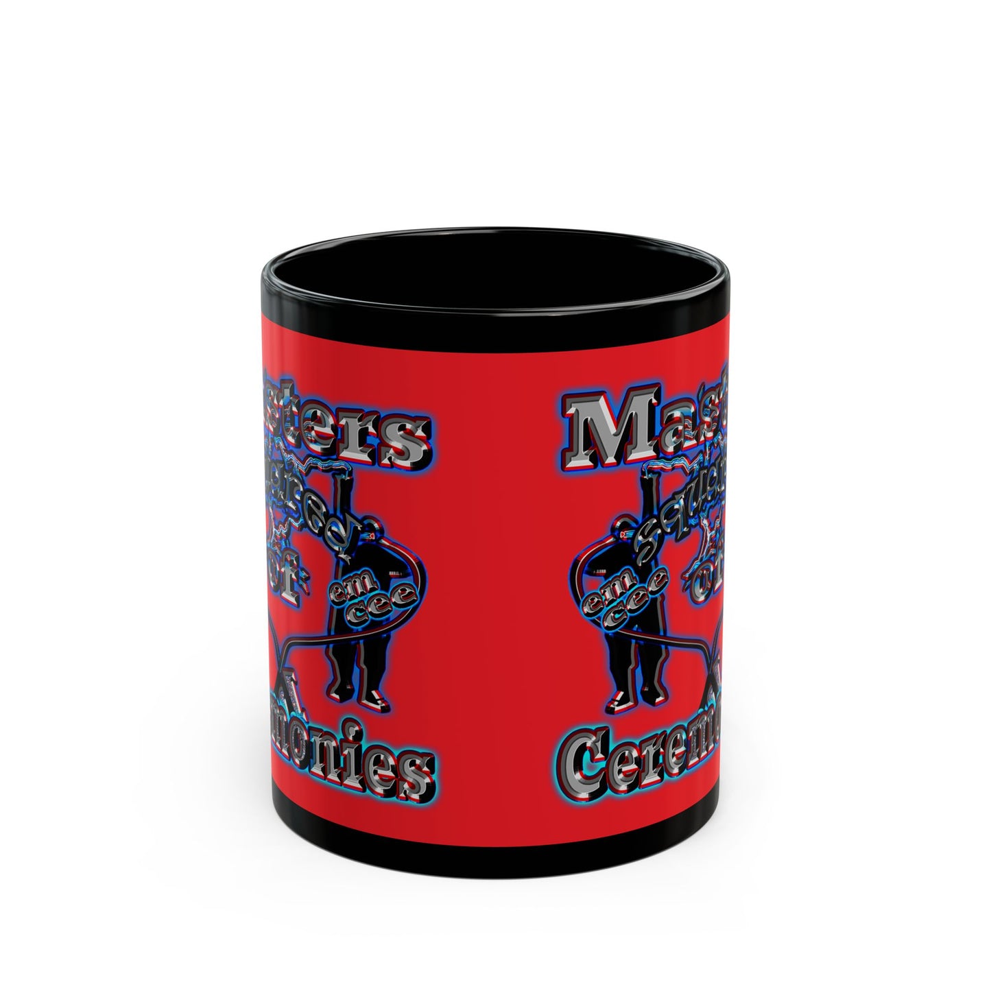 em cee squared - Black Mug (red)