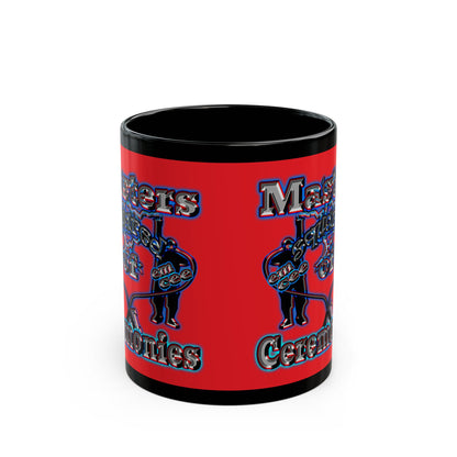 em cee squared - Black Mug (red)