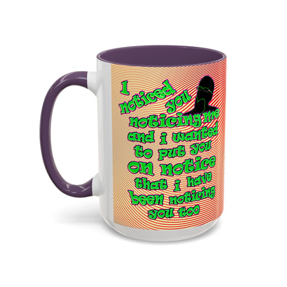 noticed you noticing - Accent Mug (yellow-orange wave)
