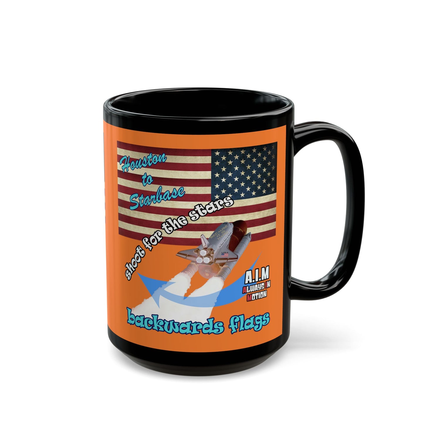 shoot for the stars - Black Mug (crusta)