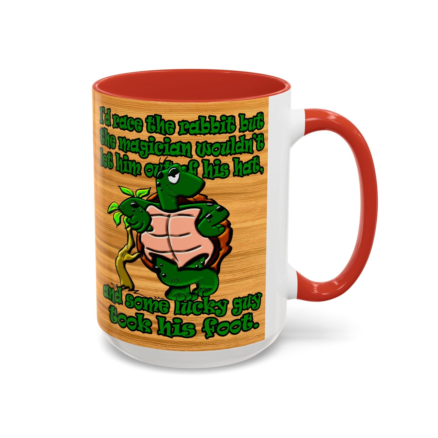 turtle race - Accent Mug (butterscotch wood finish)