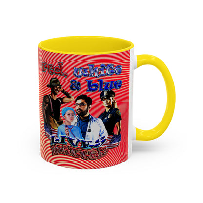 rw&b lives matter - Accent Mug (yellow-orange wave)