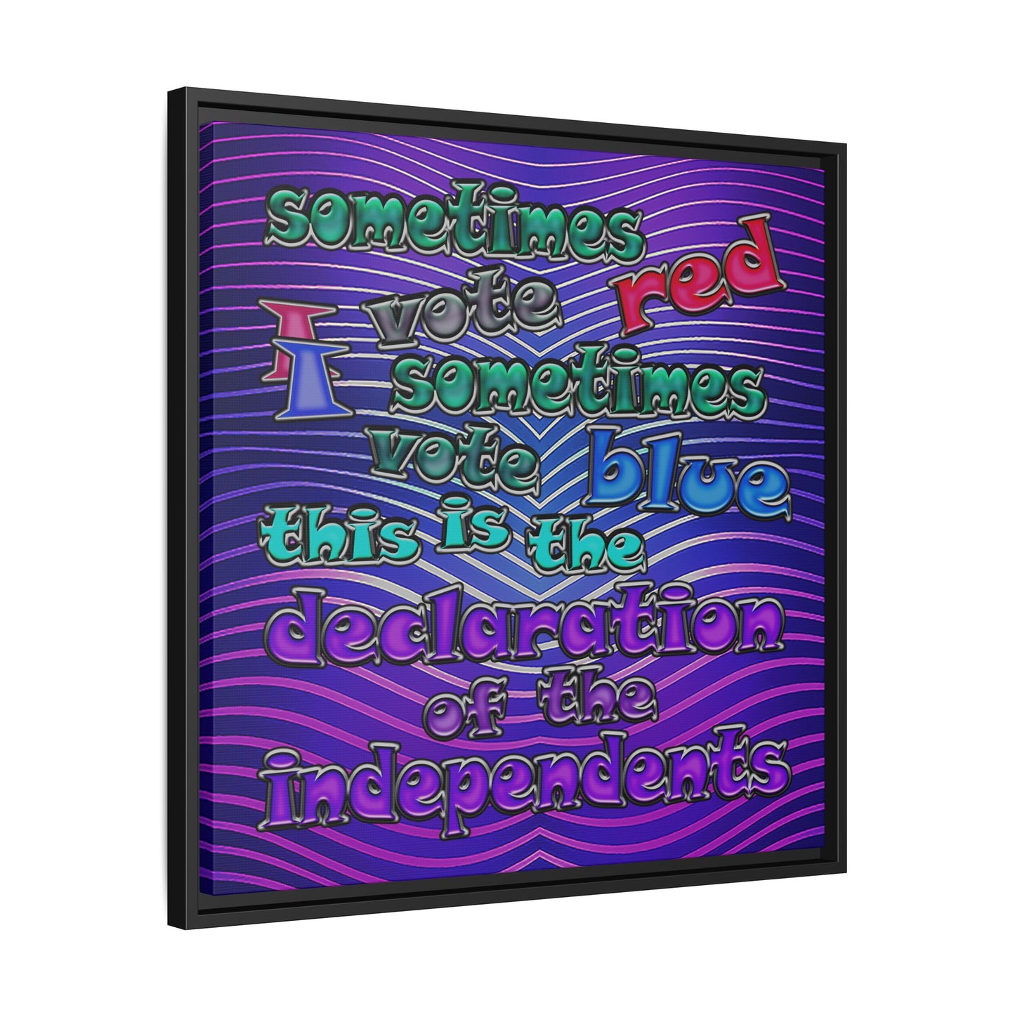 declaration of the independents - framed canvas art (purple wave)