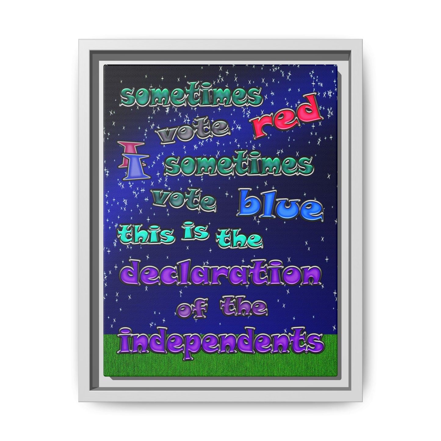 declaration of the independents - framed canvas art ('snoops' background)