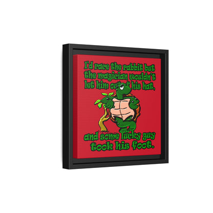 turtle race - framed canvas art (dark red)