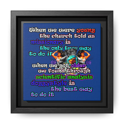 doggystyle - framed canvas art (dark blue)