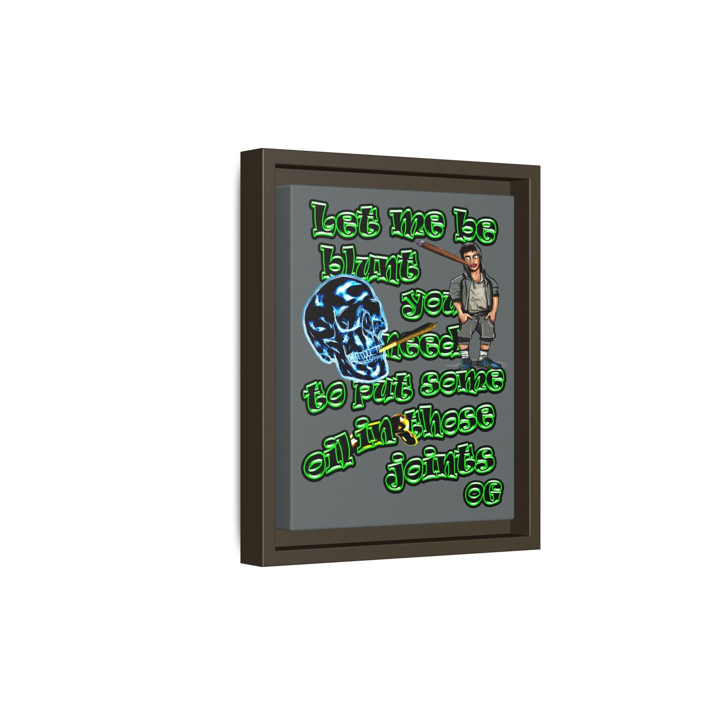 og - framed canvas art (dark grey)