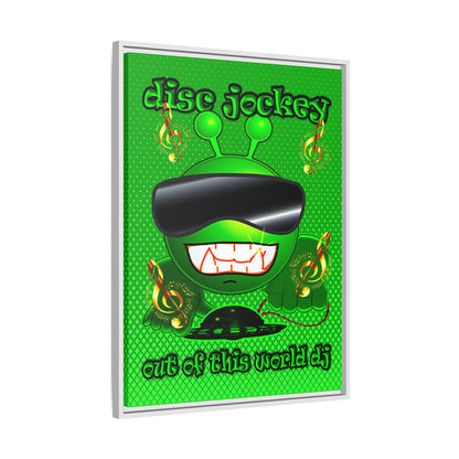 disc jockey - framed canvas art (logo green)