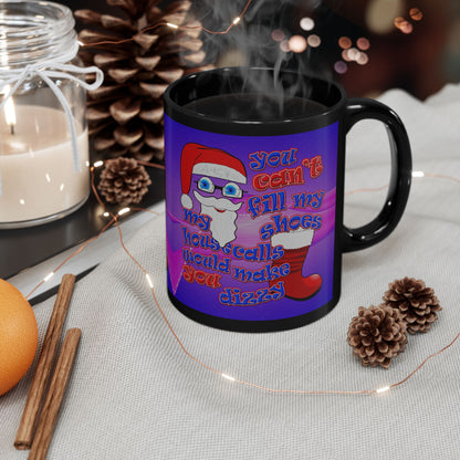 santa's shoes - Black Mug (purple-pink wave)