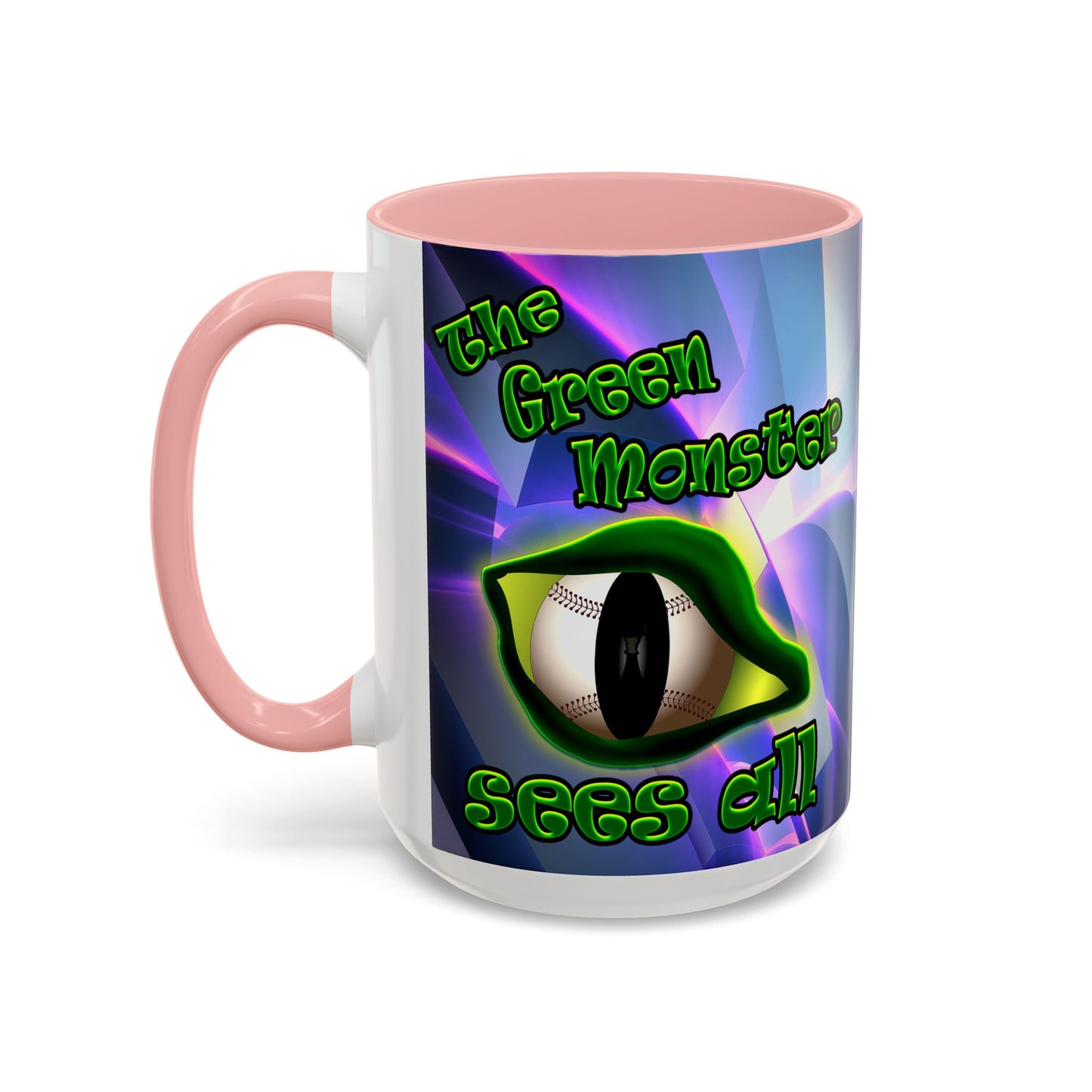 green monster - Accent Mug (grey-pink wave)