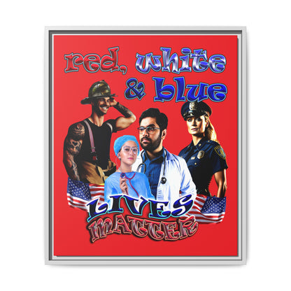 rw&b lives matter - framed canvas art (red)