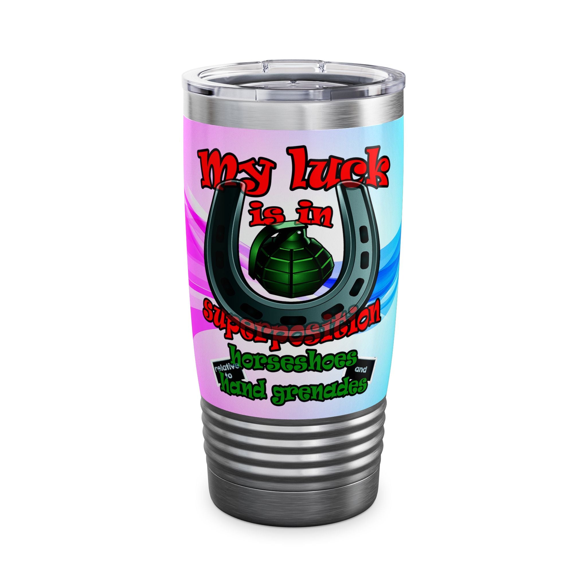 my luck - Ringneck Tumbler, 20oz (light blue-pink wave)