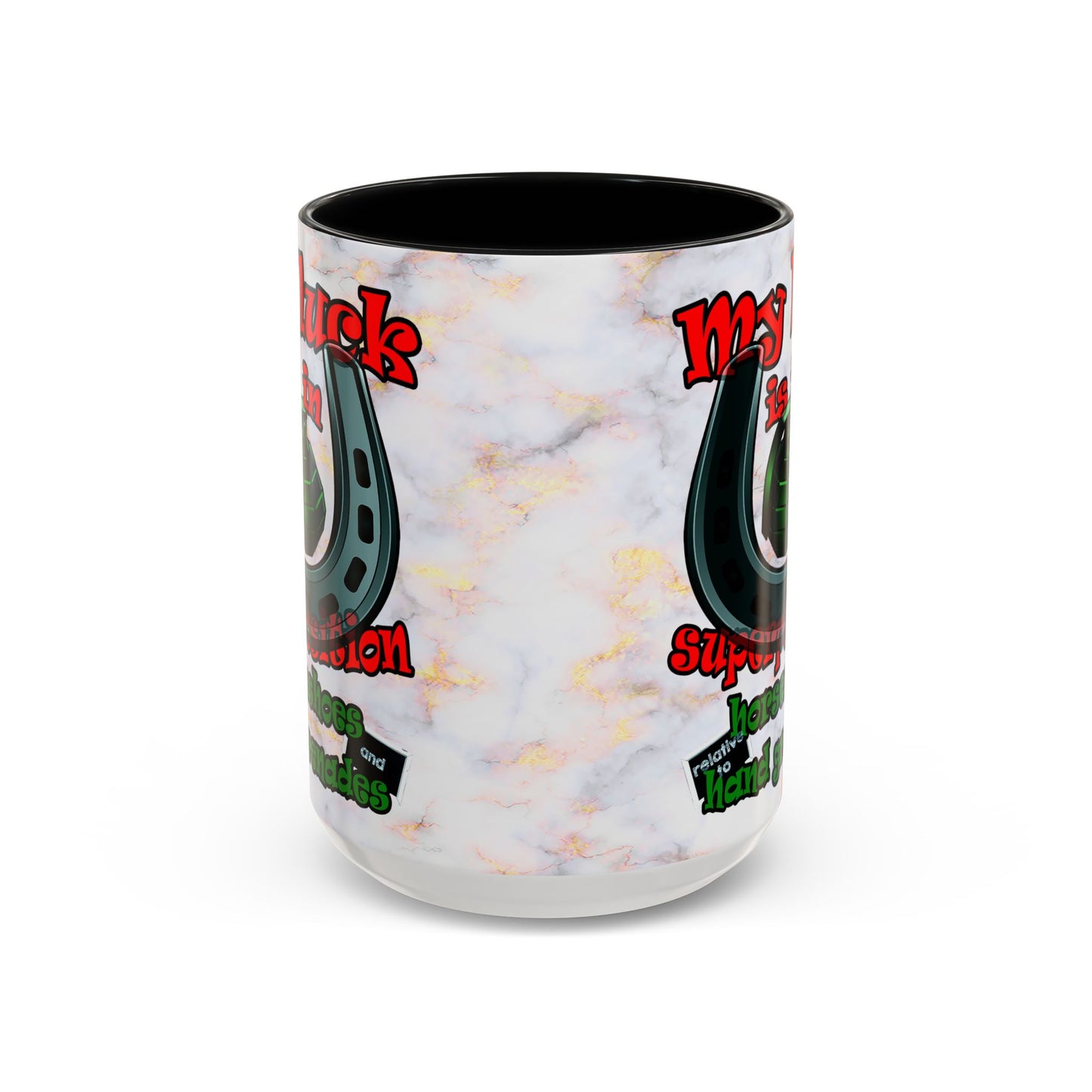 my luck - Accent Mug (white marble)
