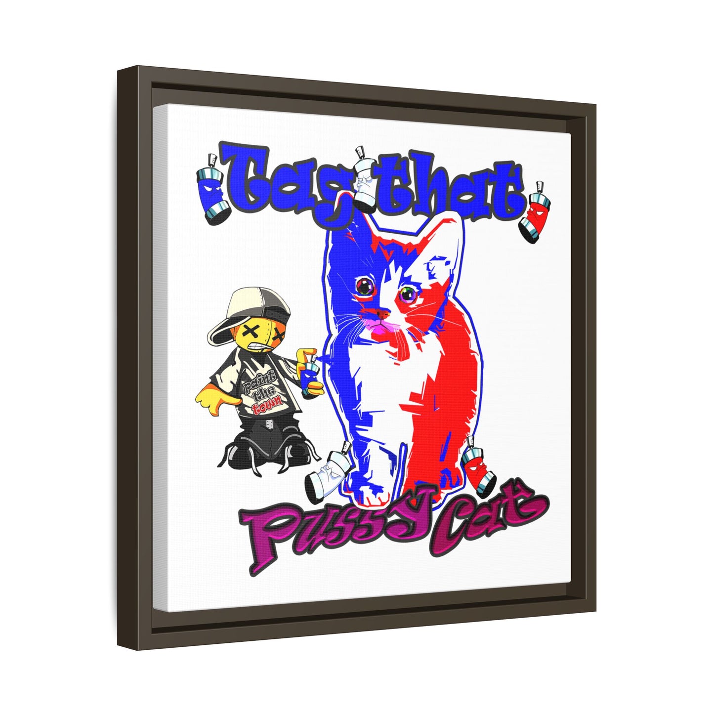tag that - framed canvas art (white)