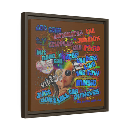 drop the beat - framed canvas art (brown)