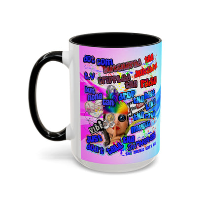 drop the beat - Accent Mug (light blue-pink wave)