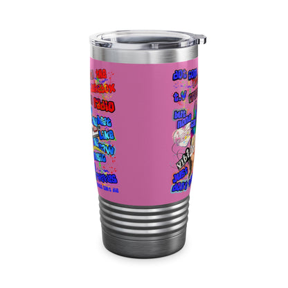drop the beat - Ringneck Tumbler, 20oz (light pink)
