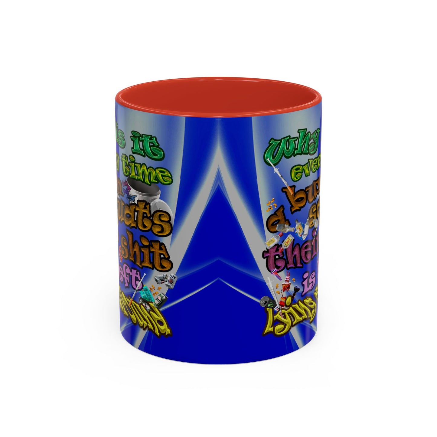 the bum's shit - Accent Mug (blue-white wave)