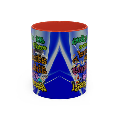 the bum's shit - Accent Mug (blue-white wave)