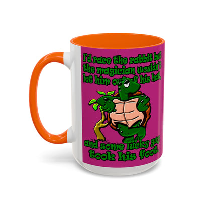 turtle race - Accent Mug (pink)