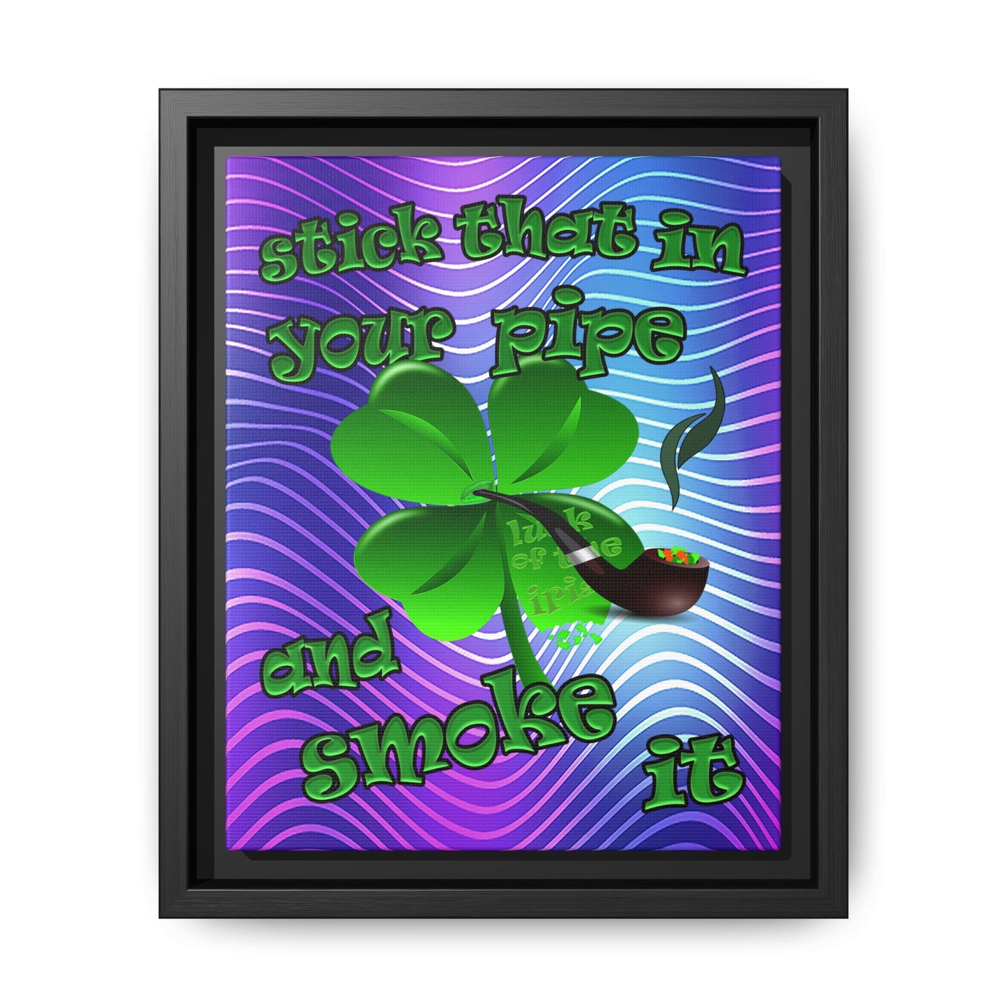 stick that in your pipe and smoke it - framed canvas art (purple wave)