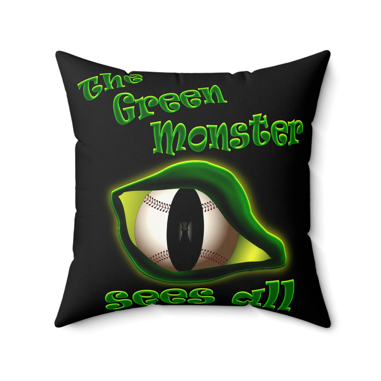 green monster - Faux Suede Square Pillow - (black)