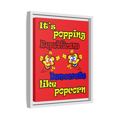 popping like popcorn - framed canvas art (red)