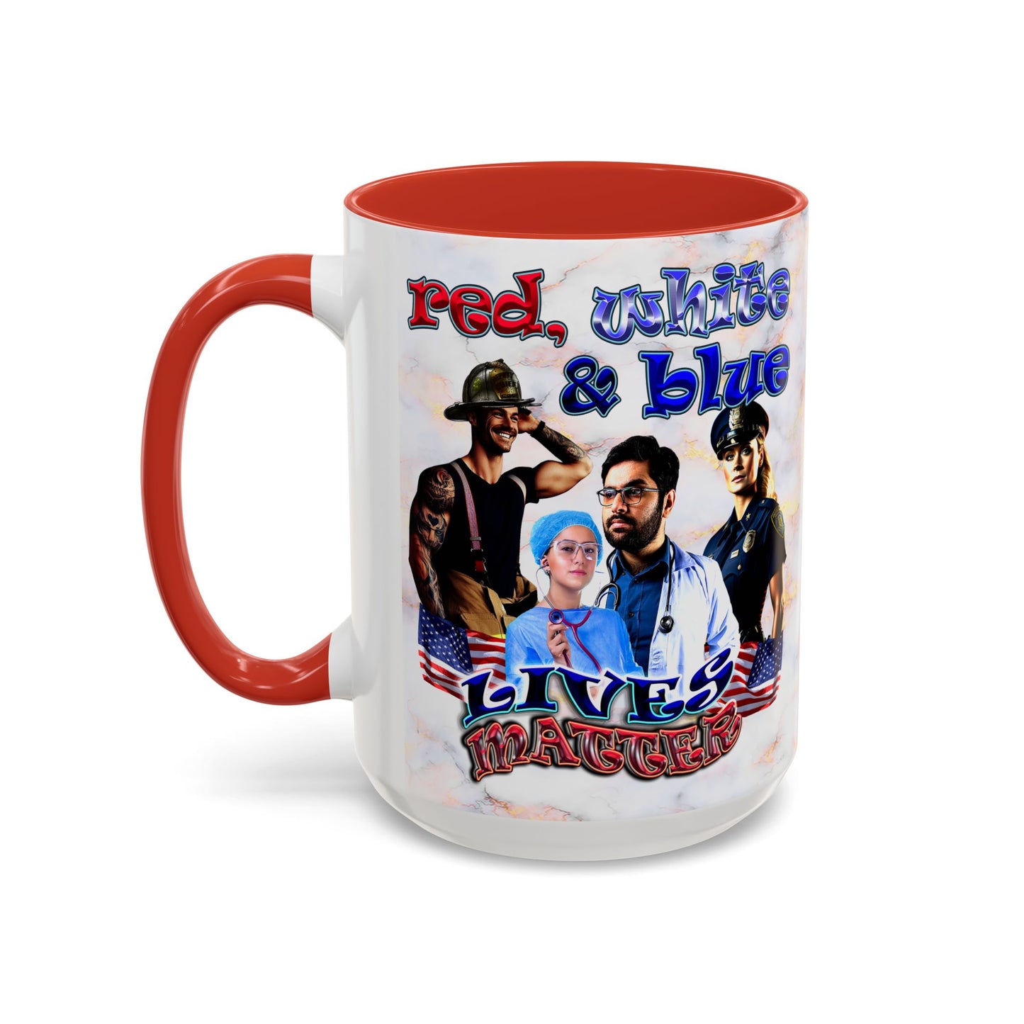 rw&b lives matter - Accent Mug (white marble)