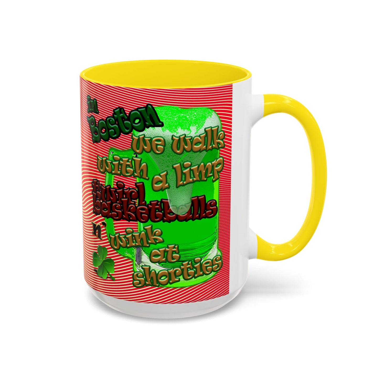 celtics logo - Accent Mug (yellow-orange wave)