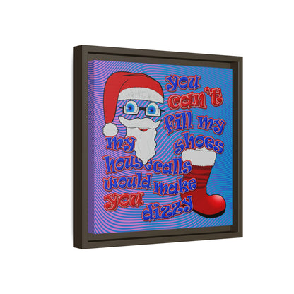 santa's shoes - framed canvas art (light blue-purple wave)