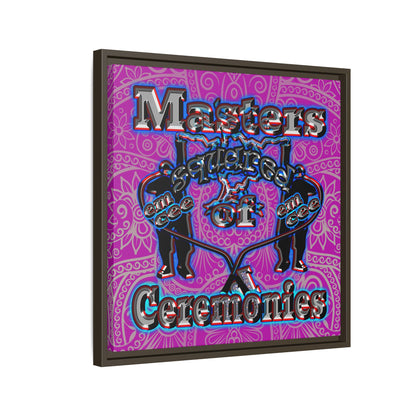 em cee squared - framed canvas art (pink swirl)