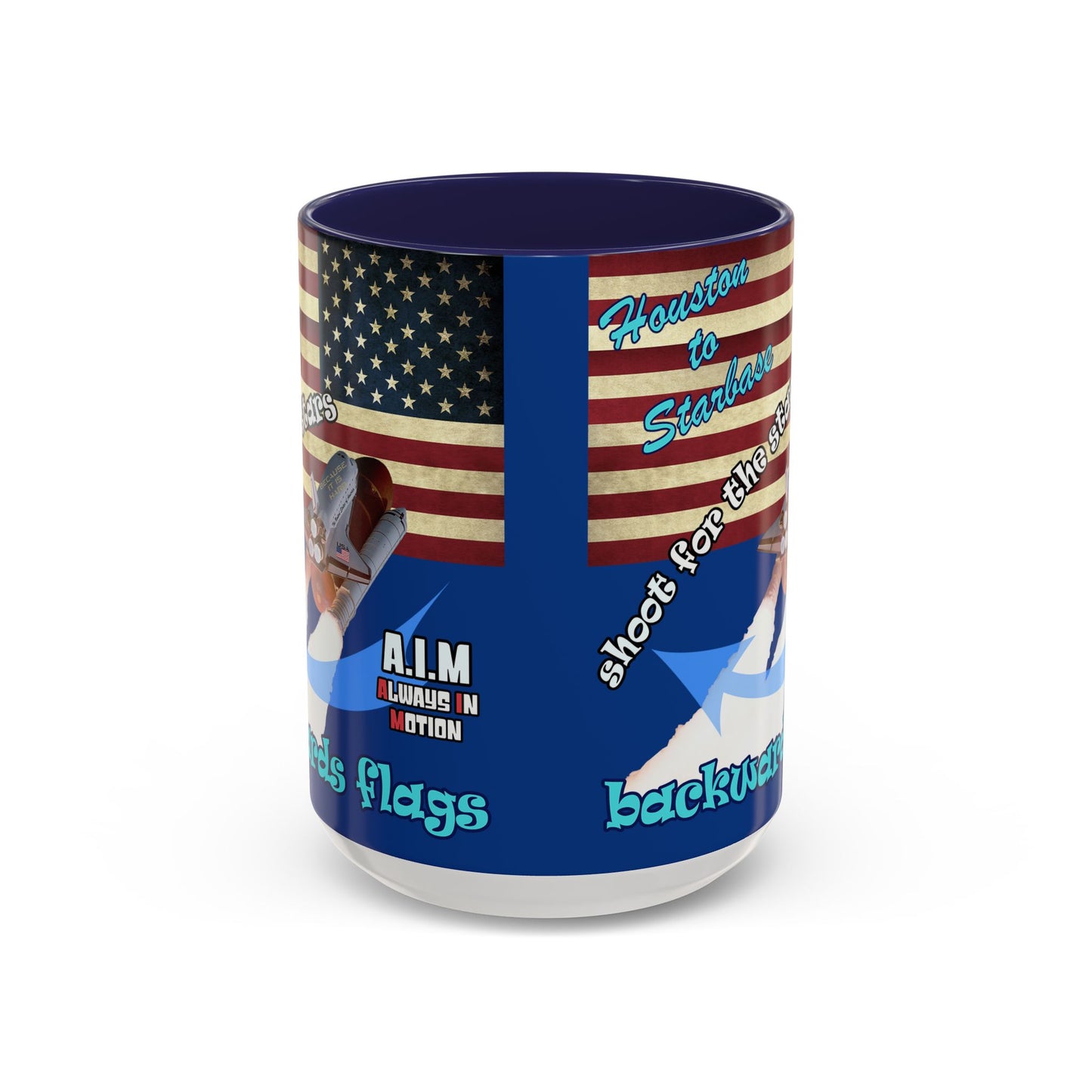 shoot for the stars - Accent Mug (dark blue)