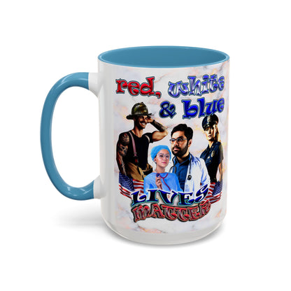rw&b lives matter - Accent Mug (white marble)