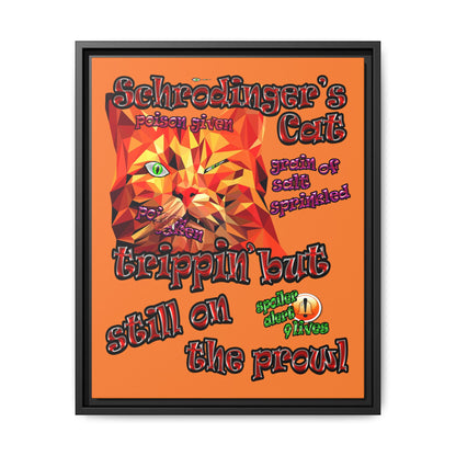 schrodinger's cat - framed canvas art (crusta)