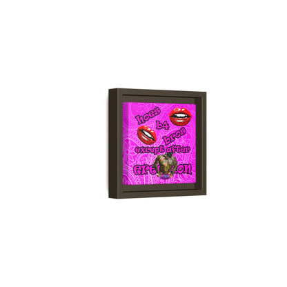 hoes b4 bros - framed canvas art (pink swirl)
